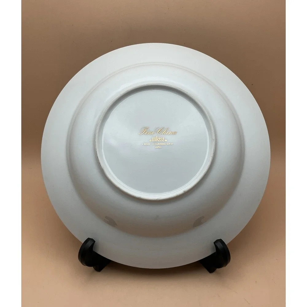 Mikasa Charisma Gray L9049 Rimmed Soup Bowl 8 3/8
